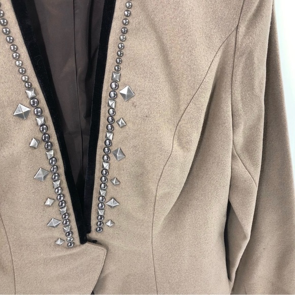 Double D Ranch Wool Blend Jacket Studded Western Blazer Long Sleeve Tan Sz Small - Picture 8 of 11